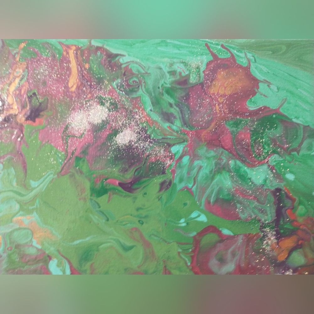 'Green Lei' DESIGNS BY SANDY, Acrylic Painting, Sealed, 9x12 - Picture 12 of 15